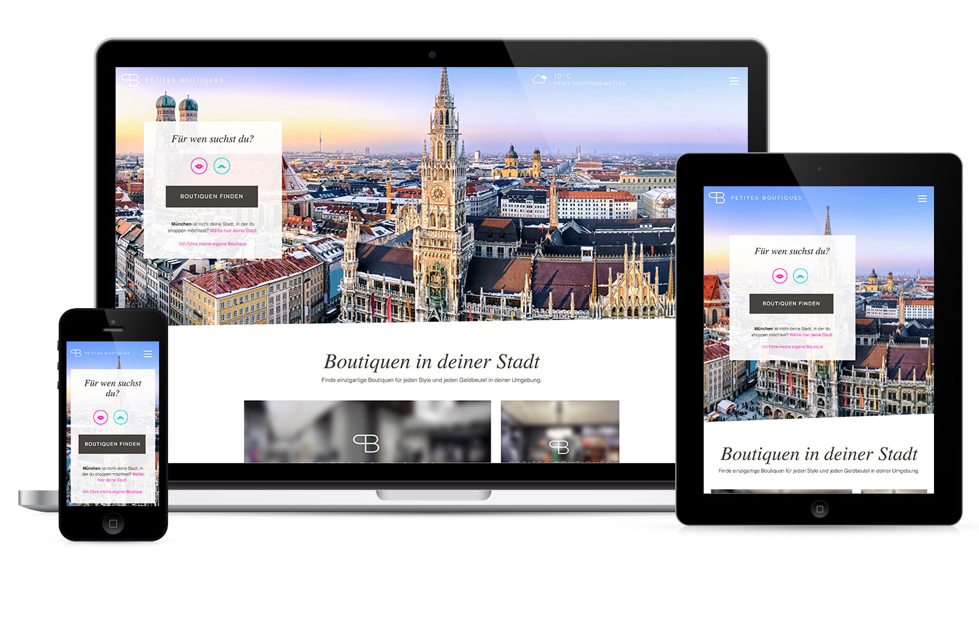 The Petites Boutiques web service is full responsive