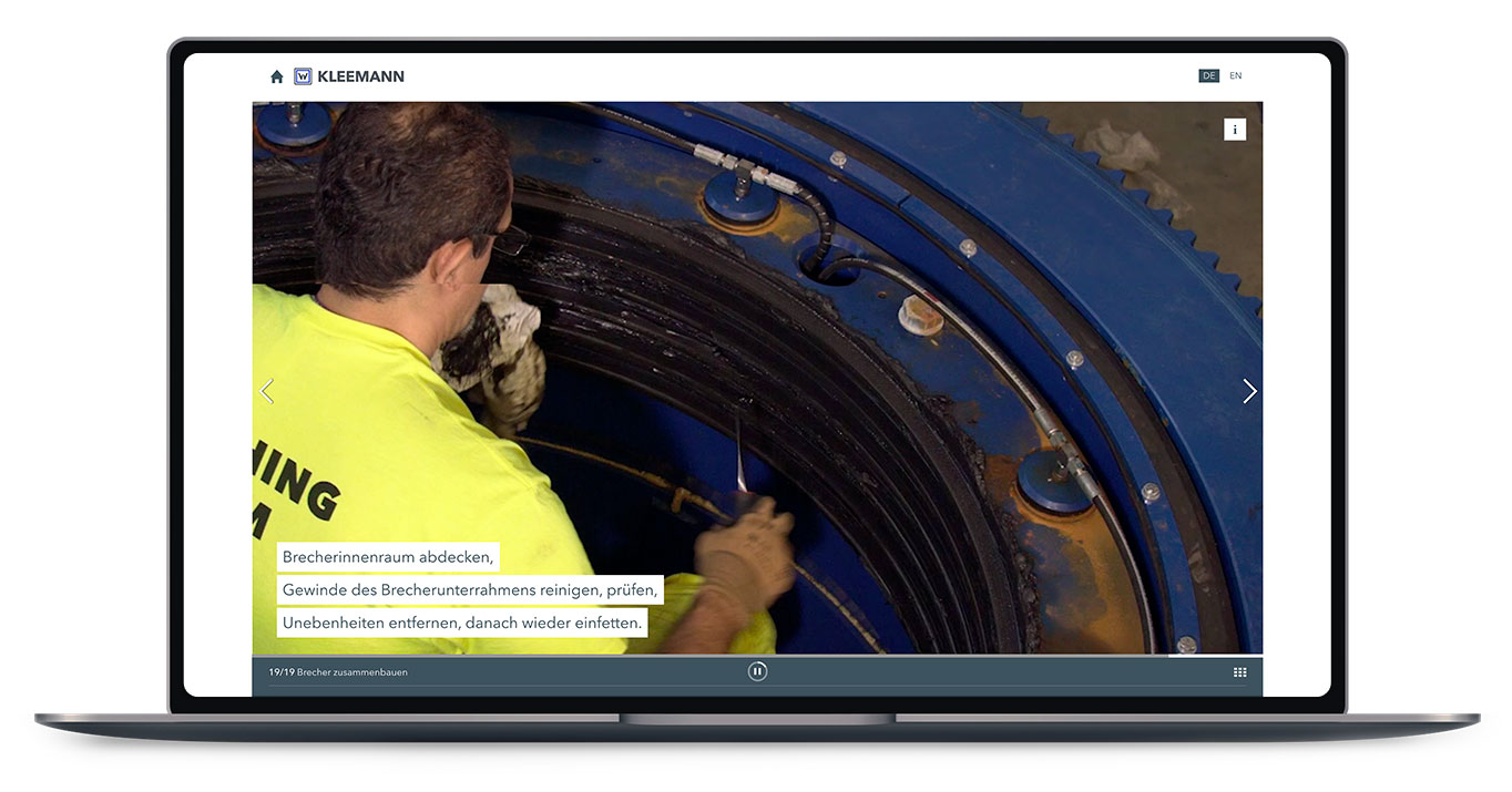 KLEEMANN Video Training Tool Presentation of the training content